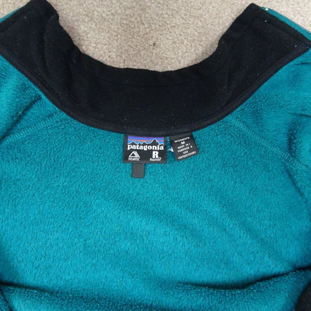 Vintage Patagonia Regulator Polartec Monkey Fleece Zip Jacket Women M 8 10 Green - Picture 7 of 7